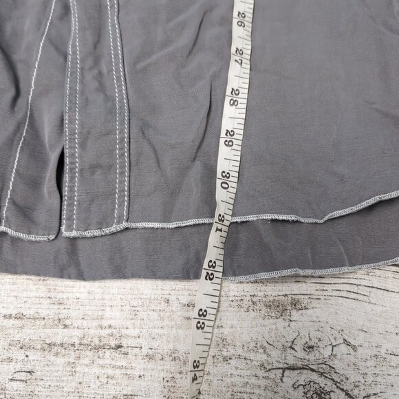 Ryan Michael Silk and Linen Grey Western Star Button Shirt Men Size XL - Picture 6 of 7